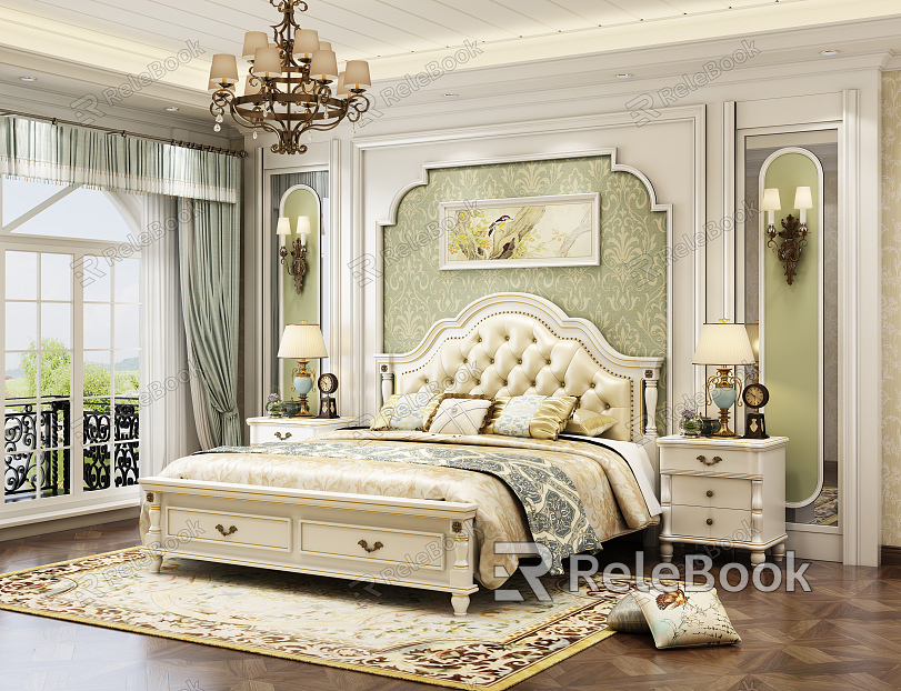 European background double bed model