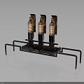 Glowing Vacuum Tubes On Metal Stand With Dark Background Display Setup