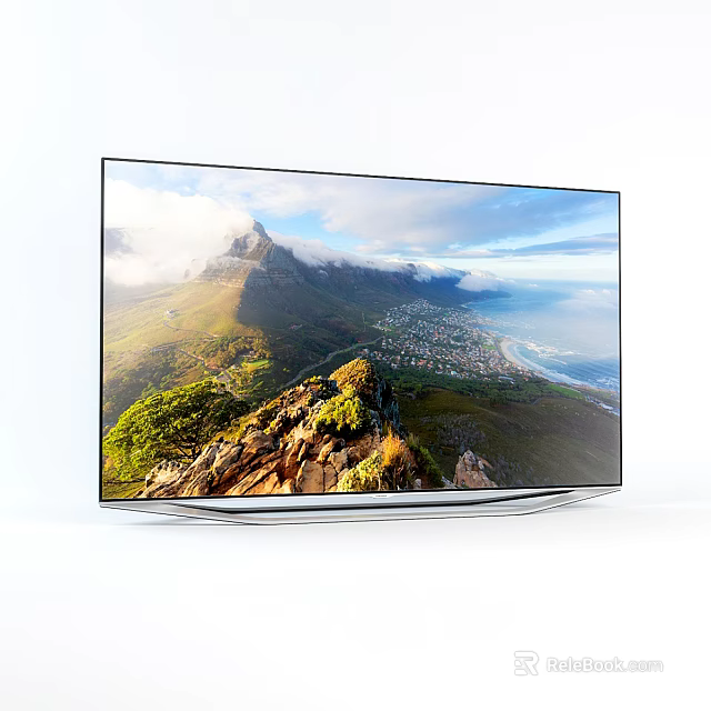 Ultra Slim Modern TV Featuring High Definition Scenic Landscape 3d model 