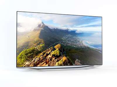 Ultra Slim Modern TV Featuring High Definition Scenic Landscape 3d model