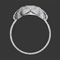 Exquisite Silver Ring Accessory With Detailed Animal Head Carving Design 3d model