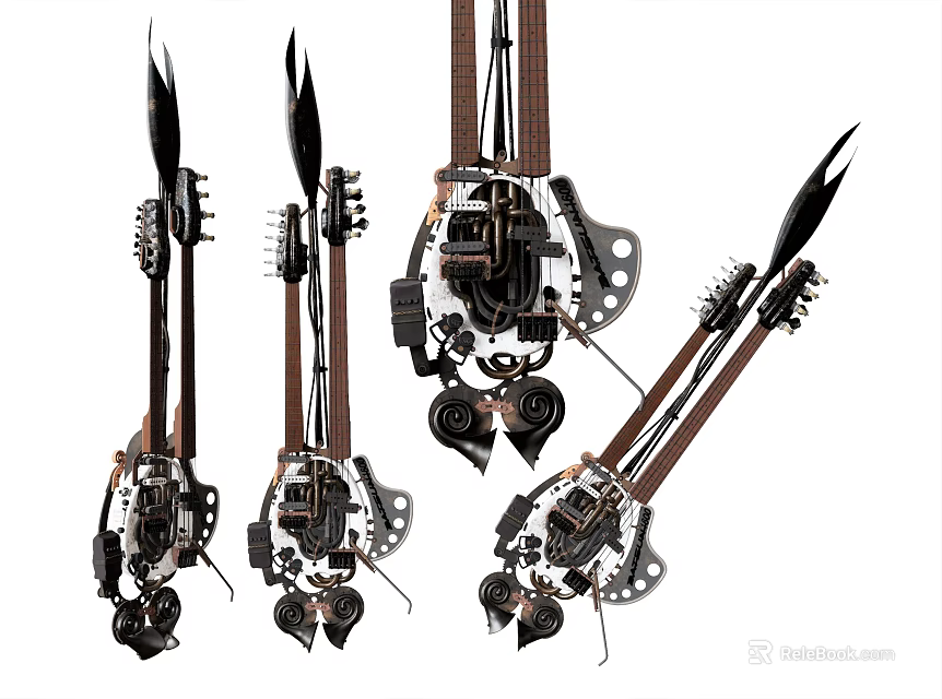 Innovative Musical Instruments and Art Supplies With Creative Design and Artistic Elements 3d model