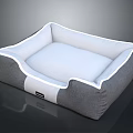 Comfortable Gray And White Pet Bed With Soft Cushion And Cozy Design
