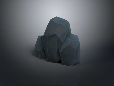 Handcrafted Wood and Stone Decorative Sculptures with Natural Textures for Interior Design 3d model