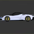 White Sports Car With Blue Accents Sleek Aerodynamic Design And Shiny Finish