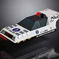White Police Car Model With Black Details POLICE Text And 911 Logo