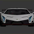 Silver Futuristic Sports Car With Sleek Body Rear Spoiler And Red Wheels