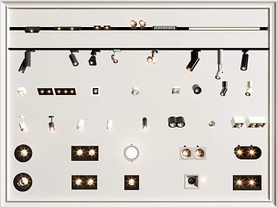 Various Downlights And Spotlights Display For Selection 3d model