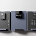 Smart Household Electrical Devices With Dark Gray Design Digital Screens And Controls 3d model