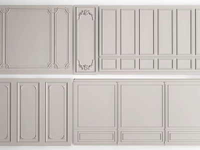 Gypsum Molding Decorative Panel Designs With Various Wall Patterns For Interior 3d model