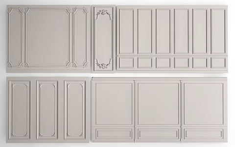 European-style wall panel European-style line European-style gypsum board 3d model