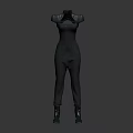 Stylish Black Jumpsuit With Unique Shoulder Cut And Ankle Boots Fashion Look
