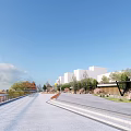Urban Waterfront Landscape Planning With Adjacent Buildings Roads Green Belts And Pedestrian Paths