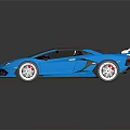Blue Sports Car Featuring Sleek Design Black Roof White Wheels And Rear Spoiler