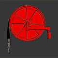 Red Hose Reel For Home Use With Durable Black Hose And Portable Design