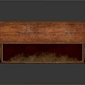 Vintage Wooden Desk With Carved Details Drawers And Golden Legs Design