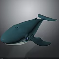 Blue Whale Toy With Cute Blue Body White Belly And Bright Blue Eyes Design