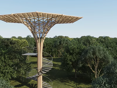 Umbrella Landscape Platform 3d model