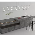 Modern Bar Chair Combination Bar Chair Combination Mazar Light 3d model