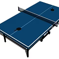 Blue Ping Pong Table Sports Equipment With Net Two Paddles And Wheels