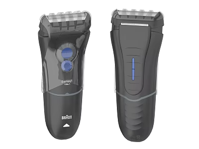 Two Electric Shavers As Daily Electrical Appliances With Black Design And Blue Accents 3d model