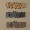 Multi Colored Wooden Hooks For Wall Mounted Storage Solutions At Home 3d model
