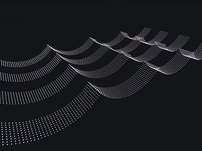 Decorative Pendant With White Dots Forming Wavy Lines On Black Background 3d model