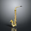 Golden Saxophone Musical Instrument With Shiny Surface And Modern Design