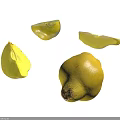 Fresh Yellow Pears Whole And Sliced With Visible Seeds And Juicy Texture