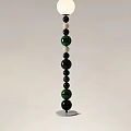 Modern Table Lamps with Colorful Bead Decorations Gold Bases and Various Shaped Lampshades