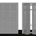 Modern folding door shutter door and window combination 3d model
