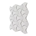 White Wavy Interlocking Components With Geometric Pattern For Wall Decoration Panel 3d model