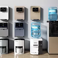 Various Modern Water Dispensers Including Wall Mounted And Floor Standing Types In Different Colors