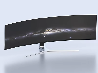 Curved Computer Monitor With Modern Design And High Definition Starry Space 3d model