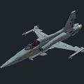 Military Gray Fighter Jet Featuring Pilot in Cockpit And Wing Mounted Missiles