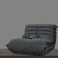 Gray Lazy Sofa With Dog Lying On Light Colored Wall And Wooden Floor
