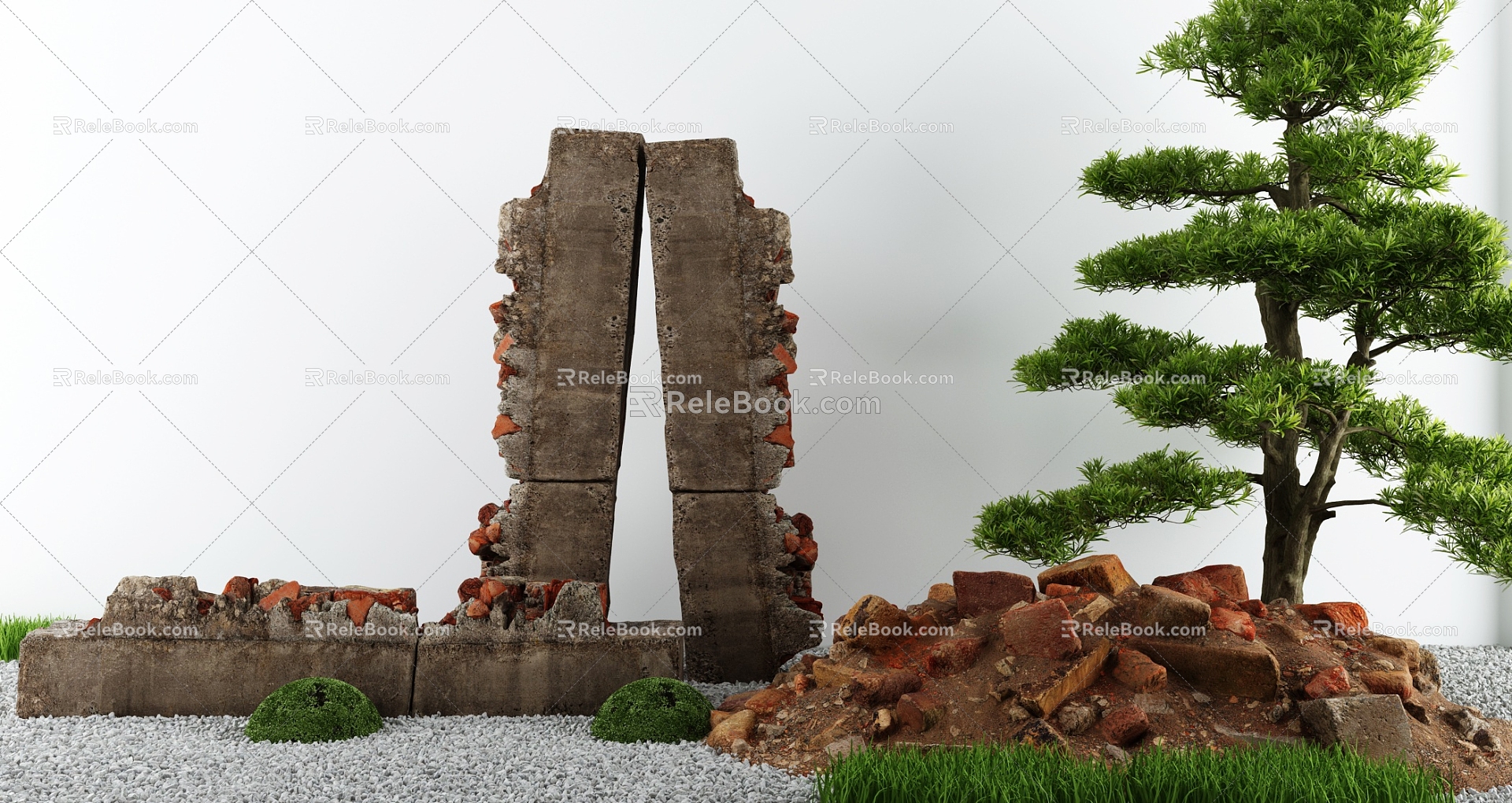 modern construction waste waste factory construction waste 3d model