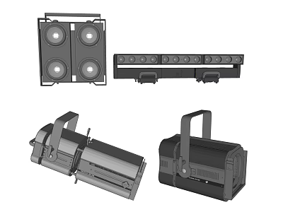 Different Styles Of Downlights And Spotlights Lighting Fixtures For Home Interior Design 3d model