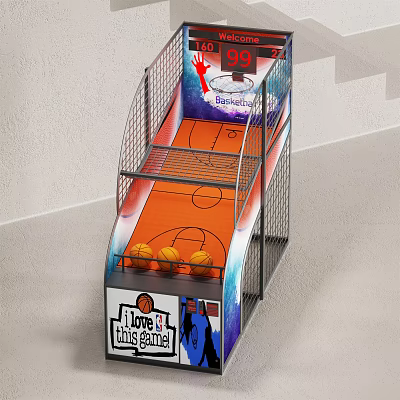 Entertainment Appliance Basketball Arcade Game With Score Display Orange Balls And Love This Game 3d model
