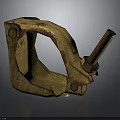 Rusty Metal C Shaped Clamp With Bolt Mechanism Vintage Industrial Equipment