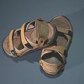 Brown Leather Sandals With Adjustable Straps And Treaded Soles For Outdoor Casual Wear