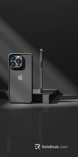 Sleek Modern iPhone Back Design Featuring Triple Camera Carbon Fiber Accessory And Apple Logo 3d model
