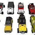 Different Color Car Designs Showcasing Various Styles And Models 3d model