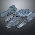 Detailed Sci Fi Spaceship 3D Models With Metallic Textures And Modular Components 3d model
