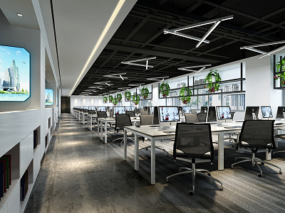 Modern public office area Open office area 3d model