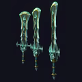 Cursed Dungeon Sword Knight Sword Skull Sword Weapon Cold Weapon Game Equipment Undead Sword 3d model
