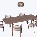 Middle-style dining tables and chairs 3d model