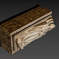 Ancient Golden Sarcophagus With Recumbent Figure Sculpture And Intricate Carvings On Ornate Base