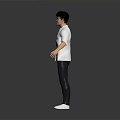 Man Wearing White Shirt Black Pants White Shoes And Glasses Standing With Arms Outstretched