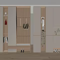 Elegant Modern Entryway Shoe Cabinet With Hanging Area Shoe Bench Display Shelves And Lighting